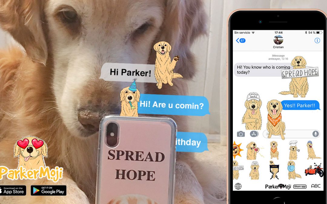 ParkerMoji, the emoji app for Golden Retriever lovers